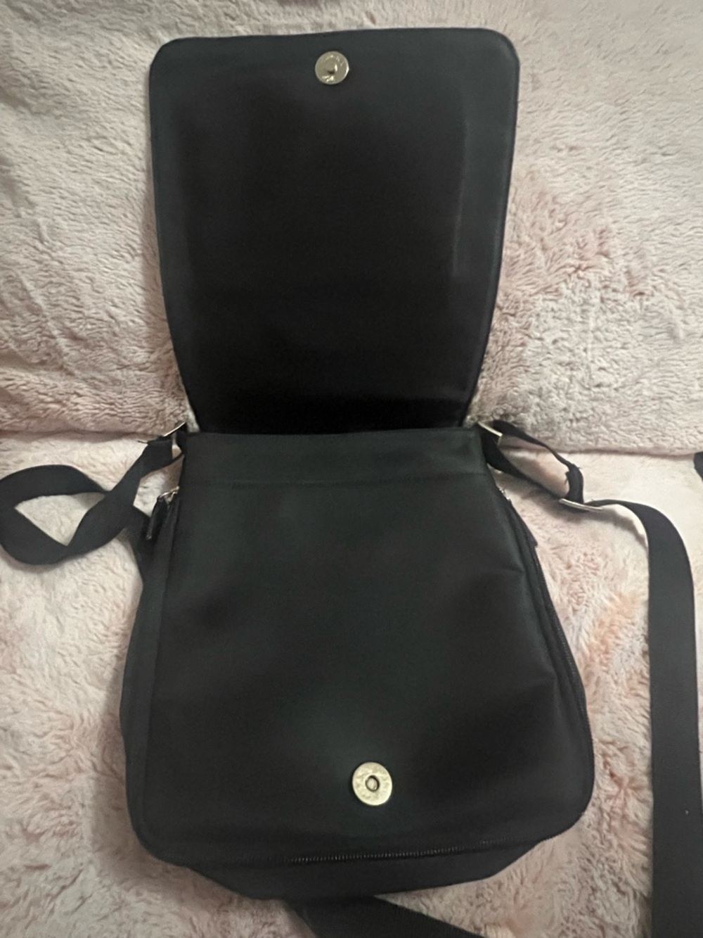 Prada Black Nylon Messenger Bag with Triangle Logo Crossbody Saffiano - Picture 6 of 7